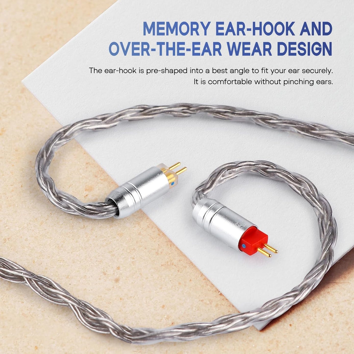 Zonie IEM Cable, 16 Core Silver Plated Earphone Upgraded Cords, 1.25M SPC in Ear Monitor Cable for 7Hz Zero:2 Orchestra Lite Cadenza Hype4 Supermix4(2Pin 0.78Mm, 3.5Mm)(Grey)