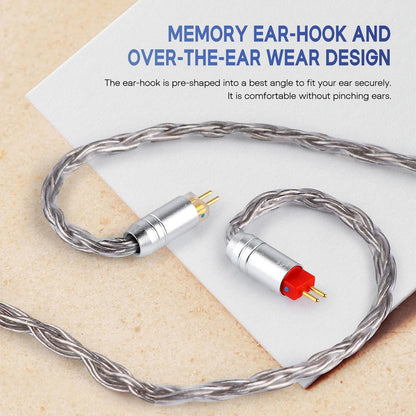 Zonie IEM Cable, 16 Core Silver Plated Earphone Upgraded Cords, 1.25M SPC in Ear Monitor Cable for 7Hz Zero:2 Orchestra Lite Cadenza Hype4 Supermix4(2Pin 0.78Mm, 3.5Mm)(Grey)