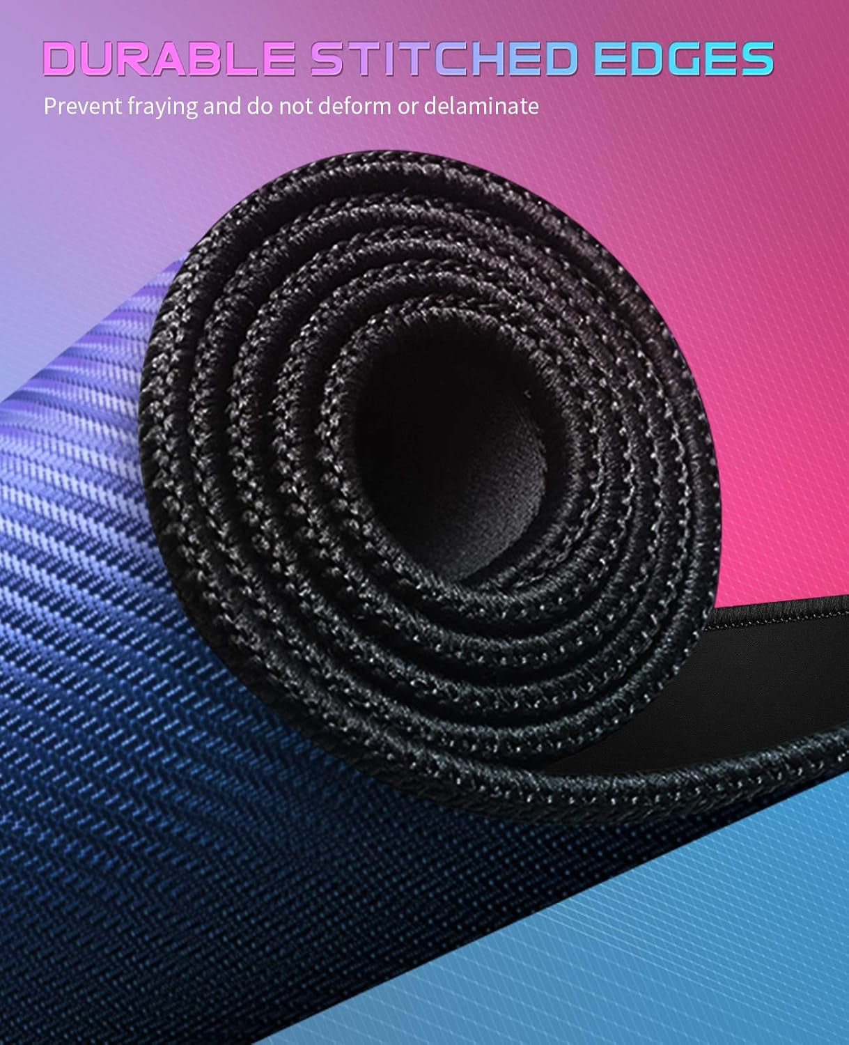 Gaming Mouse Pad Extended Large Mousepad with Superior Micro-Weave Cloth, Waterproof Keyboard Pad with Stitched Edges, Non-Slip Base, 31.5 X 11.8 Inch, XL, Black