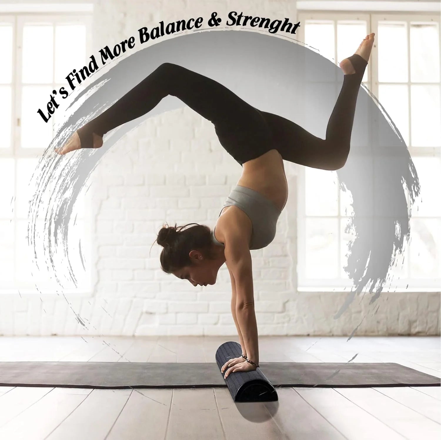 High-Density EPP Half round Back Roller Foam, Exercise Foam Roller for Yoga, Pilates & Stretching