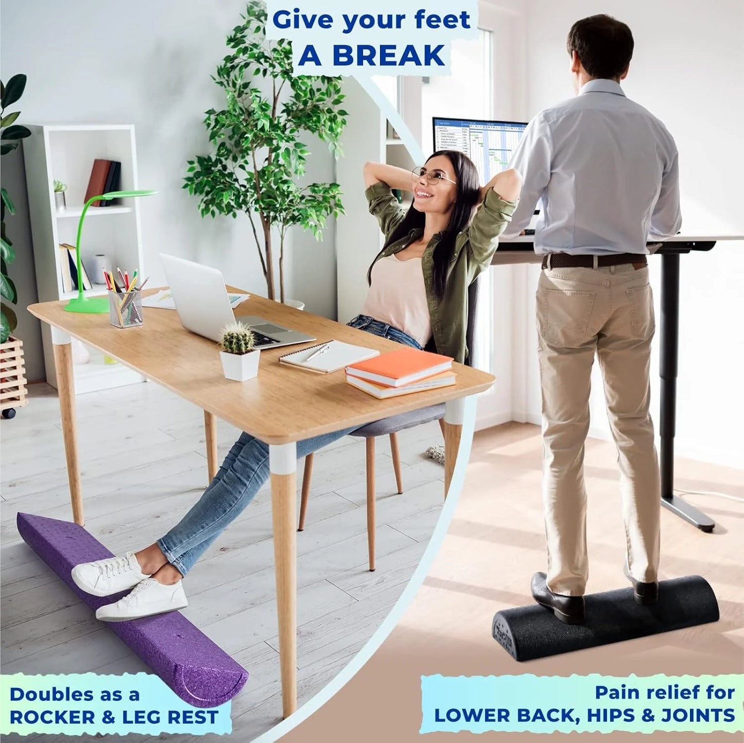 High-Density EPP Half round Back Roller Foam, Exercise Foam Roller for Yoga, Pilates & Stretching