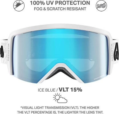 Wildhorn Cristo Ski Goggles Men Women 100% UV Anti-Fog OTG Snowboard Goggles- US Ski Team Official Supplier- Snow Goggles
