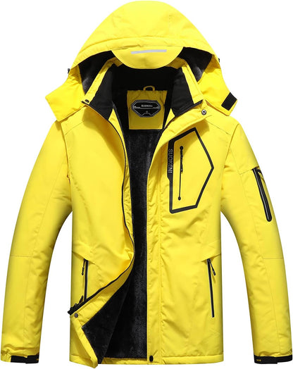 Men'S Waterproof Ski Jacket Warm Winter Snow Coat Hooded Raincoat