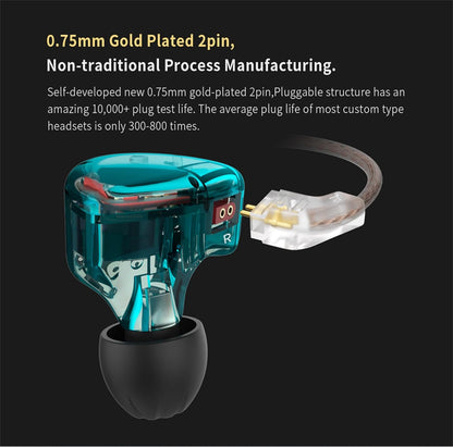 KZ ES4 Wired in Ear Headphones, High Resolution IEM Noise Cancelling KZ Earbuds Ergonomic Comfortable Gaming Earbuds Hifi Bass in Ear Monitor with 1Ba 1Dd 2Pin Tangle Free Cable (Black with Mic)