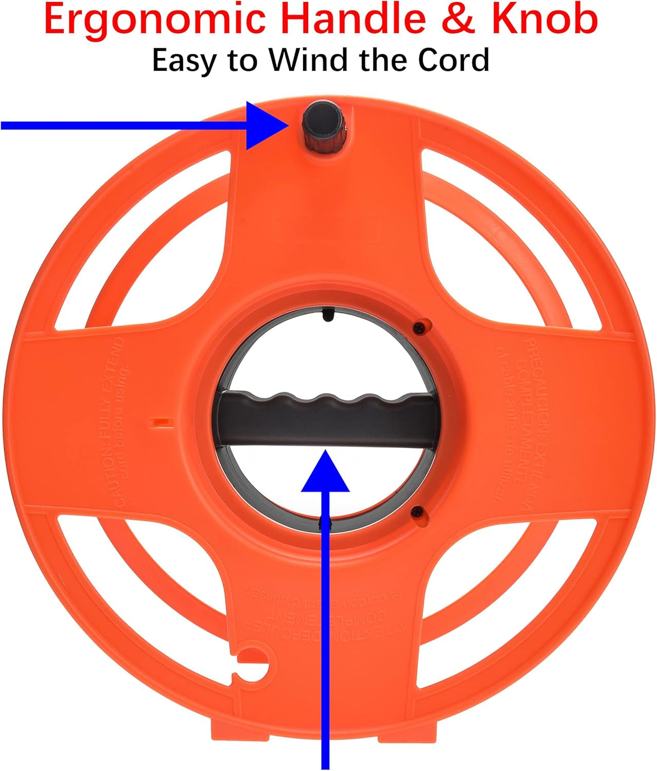 16 Gauge 3Prong Cords (16/3 SJTW & Cord Storage Wheel, Black, 80 Ft - W/Wheel)