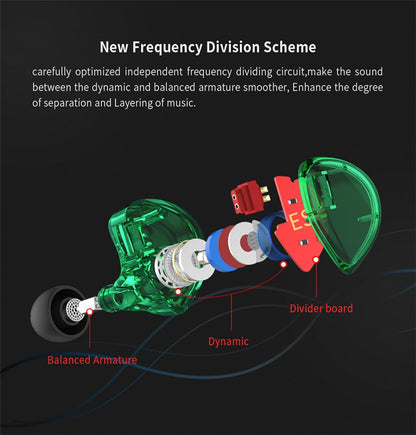 KZ ES4 Wired in Ear Headphones, High Resolution IEM Noise Cancelling KZ Earbuds Ergonomic Comfortable Gaming Earbuds Hifi Bass in Ear Monitor with 1Ba 1Dd 2Pin Tangle Free Cable (Black with Mic)