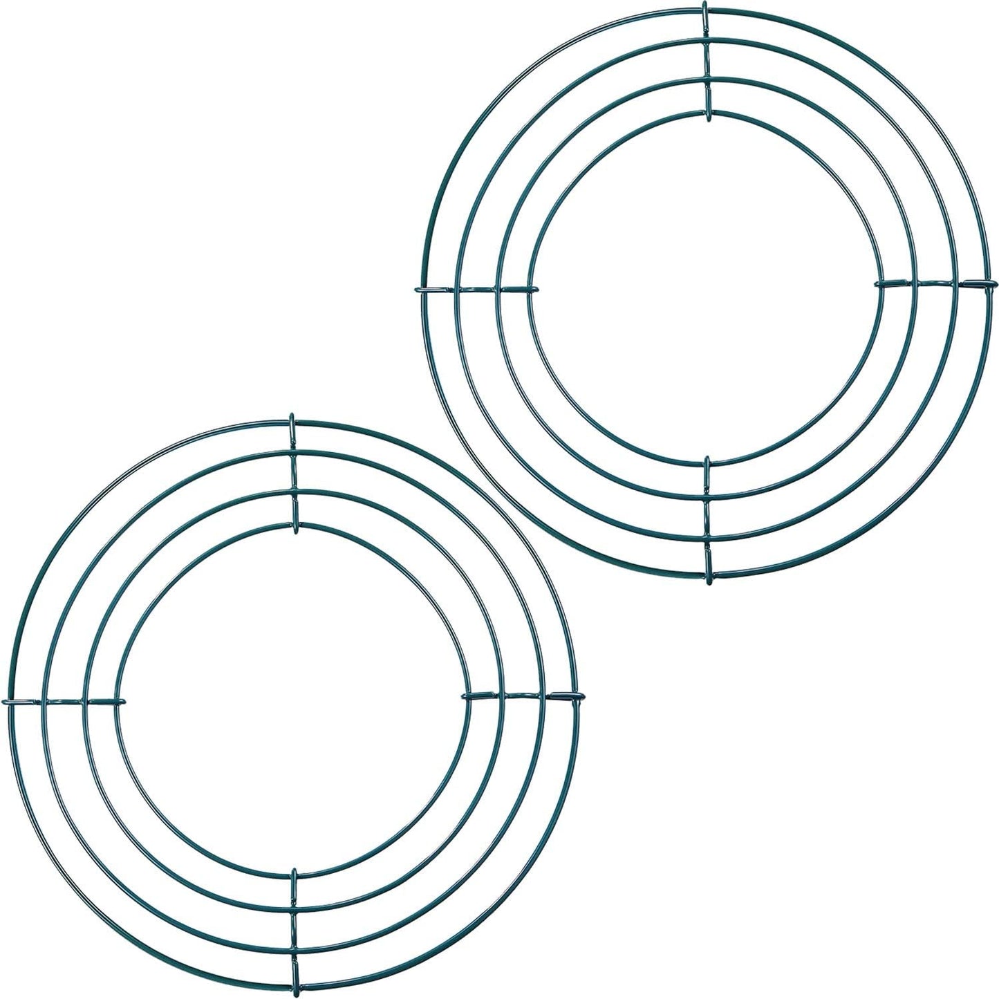 2 Packs of Wire Wreath Frames Green Wire Garland Making Rings for Christmas Decoration(8 Inch)