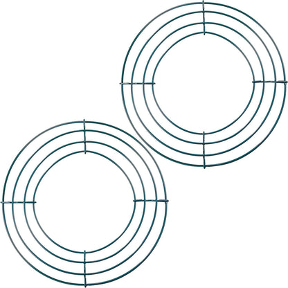 2 Packs of Wire Wreath Frames Green Wire Garland Making Rings for Christmas Decoration(8 Inch)