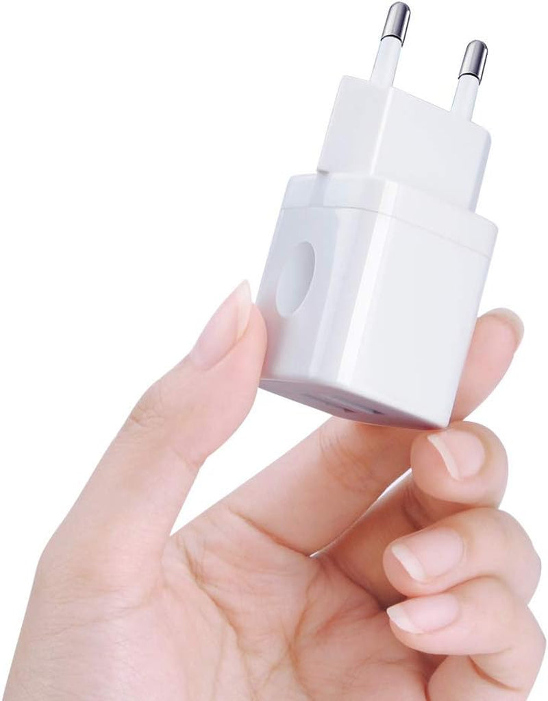 European Wall Charger,  2-Pack USB 2.1AMP Universal Europe Charger Block Dual Port Plug Compatible for Iphone 17 16 15 14 13 12 11 Pro Max XS XR X SE 8 7 6 Plus,Samsung S25 S24 A17,Note,Lg,Moto