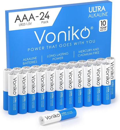 Ultra AAA Batteries 24 Pack - Alkaline Triple a Battery, Ultra Long-Lasting for All Your Devices, 10-Year Shelf Life, Leak-Proof & Mercury-Free