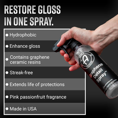 Graphene Detail Spray (16 Fl Oz) - Extend Protection of Waxes, Sealants, & Coatings | Waterless Detailer for Car Detailing | Clay Bar, Drying Aid, Add Ceramic Graphene Protection