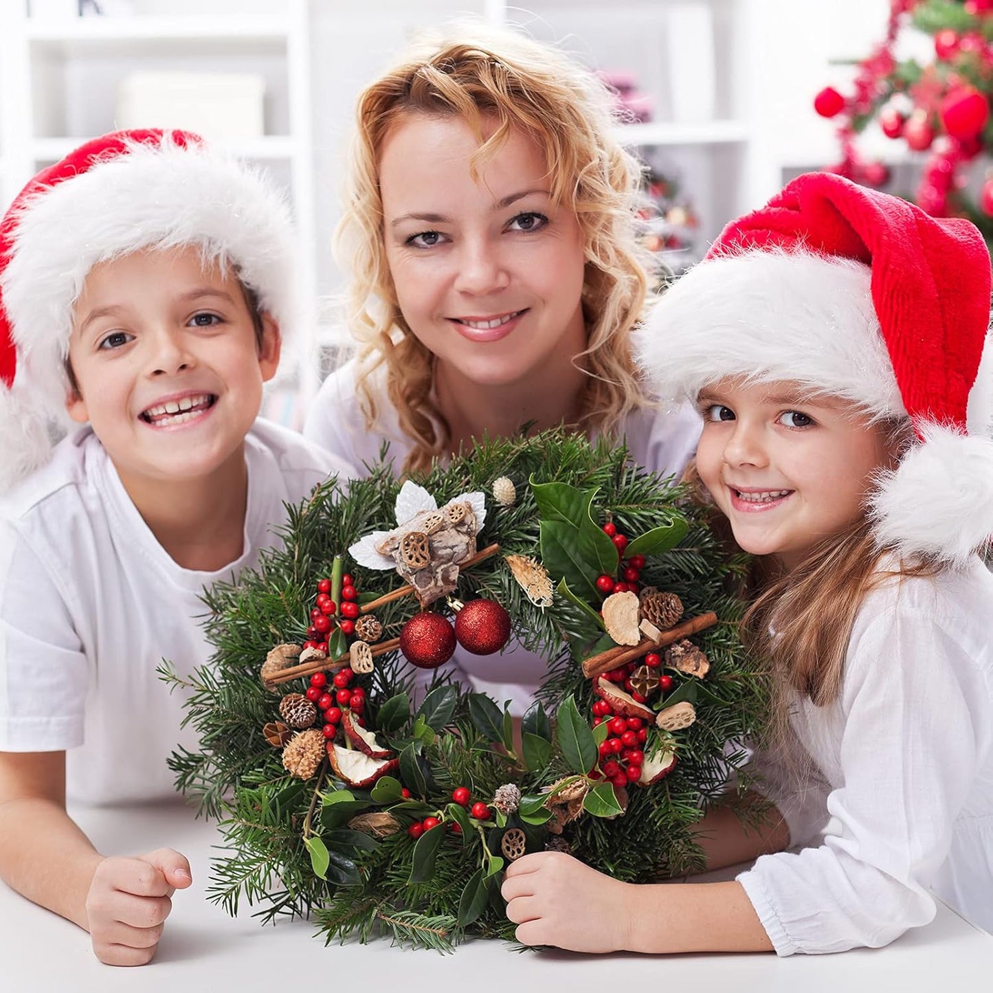 2 Packs of Wire Wreath Frames Green Wire Garland Making Rings for Christmas Decoration(8 Inch)