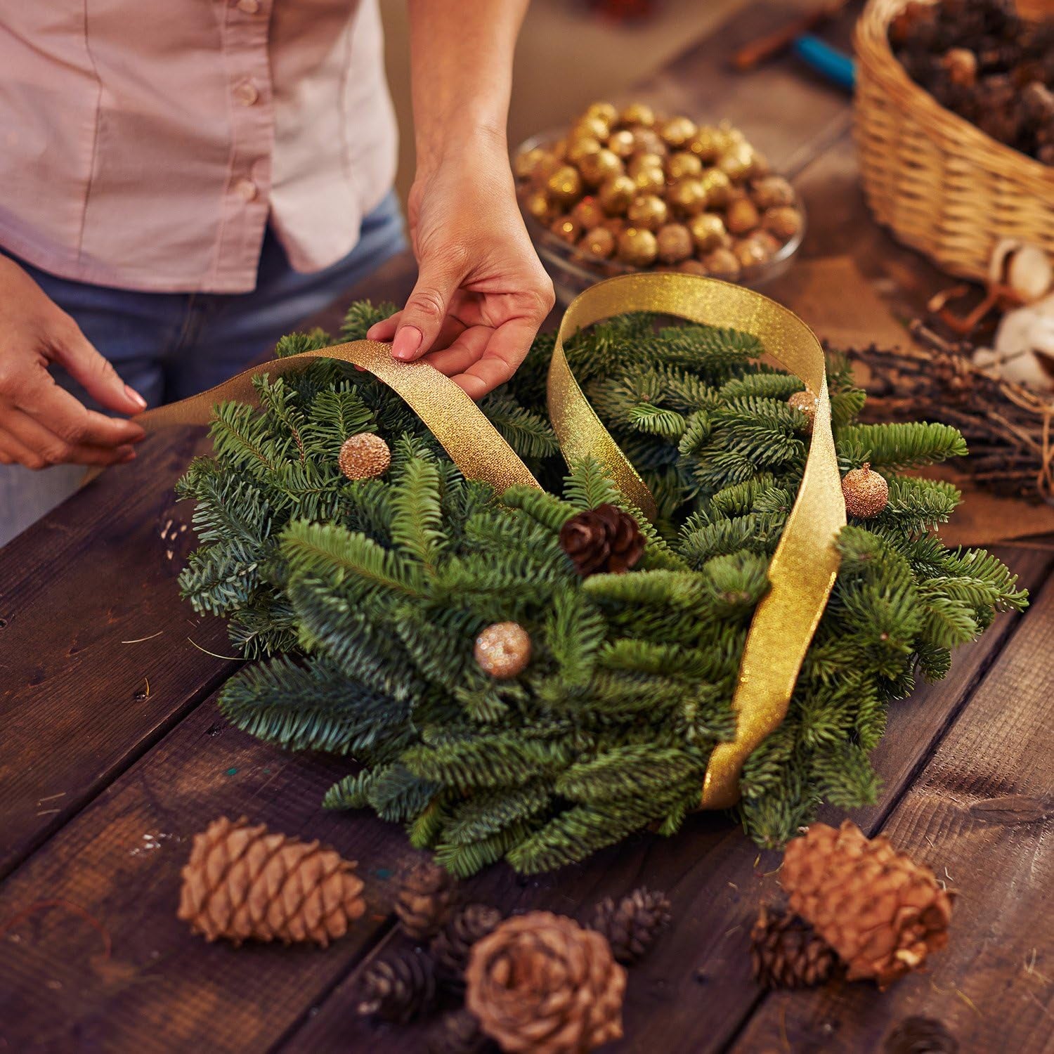 2 Packs of Wire Wreath Frames Green Wire Garland Making Rings for Christmas Decoration(8 Inch)