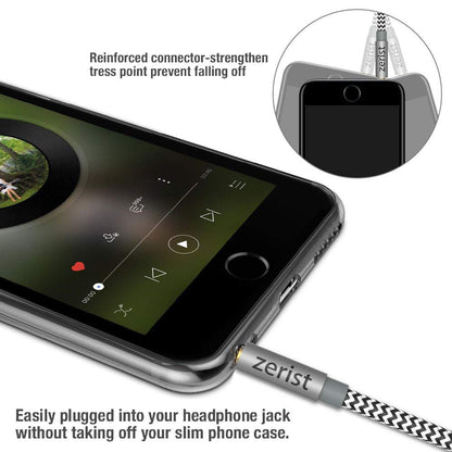 3.5Mm Stereo Audio Cable Extension Male to Male Nylon Braided 10Ft/3M Tangle-Free AUX Cable for Headphones, Ipods, Iphones, Ipads, Home/Car Stereos and More (Black)