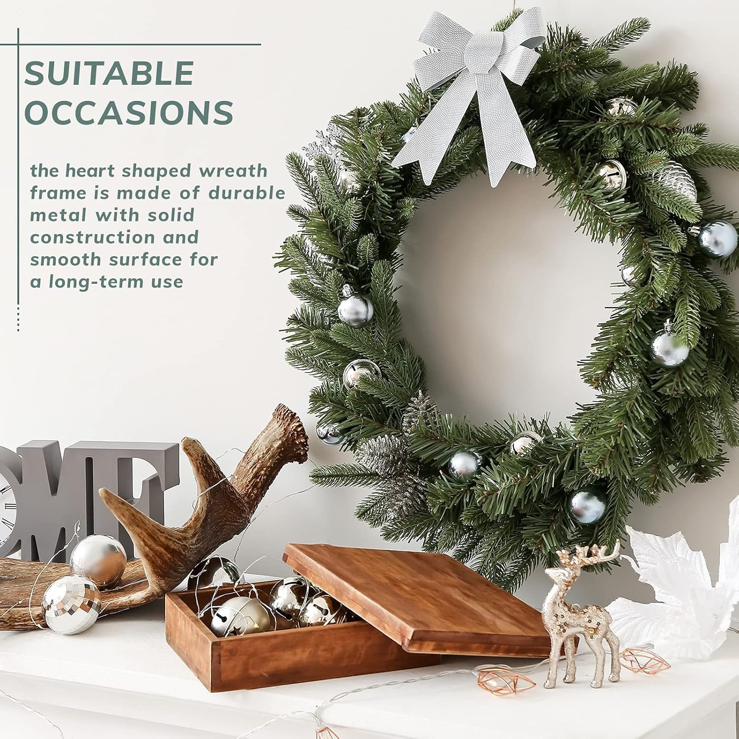 2 Packs of Wire Wreath Frames Green Wire Garland Making Rings for Christmas Decoration(8 Inch)