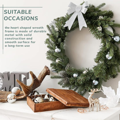 2 Packs of Wire Wreath Frames Green Wire Garland Making Rings for Christmas Decoration(8 Inch)