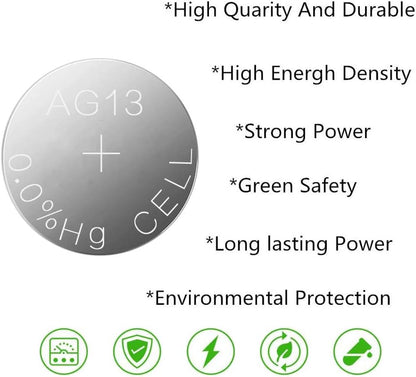 20PCS AG13 LR44 A76 SR44 303 357 1.5V Button Coin Cell Battery