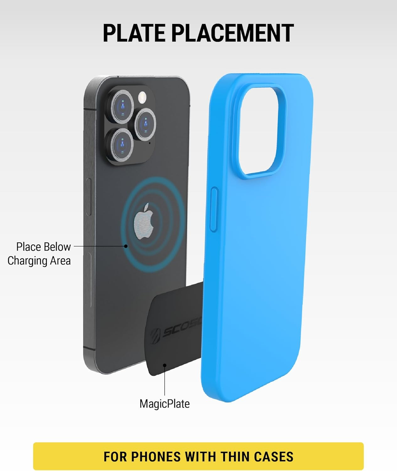 MAGRKI Magicmount Replacement Metal Plate Kit for Phone, Metal Plates for Magnetic Mount Cell Phone Holder for Car, Universal with All Devices and Phone Case, Black