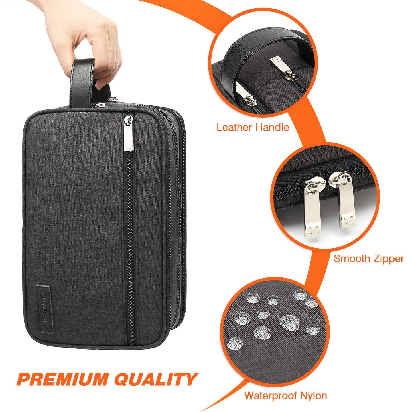 Travel Toiletry Bag for Women and Men, Dopp Kit Shaving Bag for Toiletries, Makeup Cosmetic Bag for Travel Accessories, Large Capacity Toiletry Travel Bag Portable Carry on Essentials Organizer