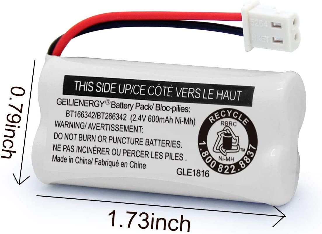 BT162342 BT262342 Battery Compatible with BT183342 BT283342 BT166342 BT266342 Vtech CS6114 CS6419 CS6719 At&T EL52300 CL80111 Cordless Phone(Pack of 2)