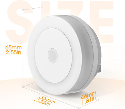 LED Baby Night Lights Plug into Wall [4Pack], Nightlight with Light Sensors for Kids Room, Bathroom Stair Lights, Hallway Light, Warm White