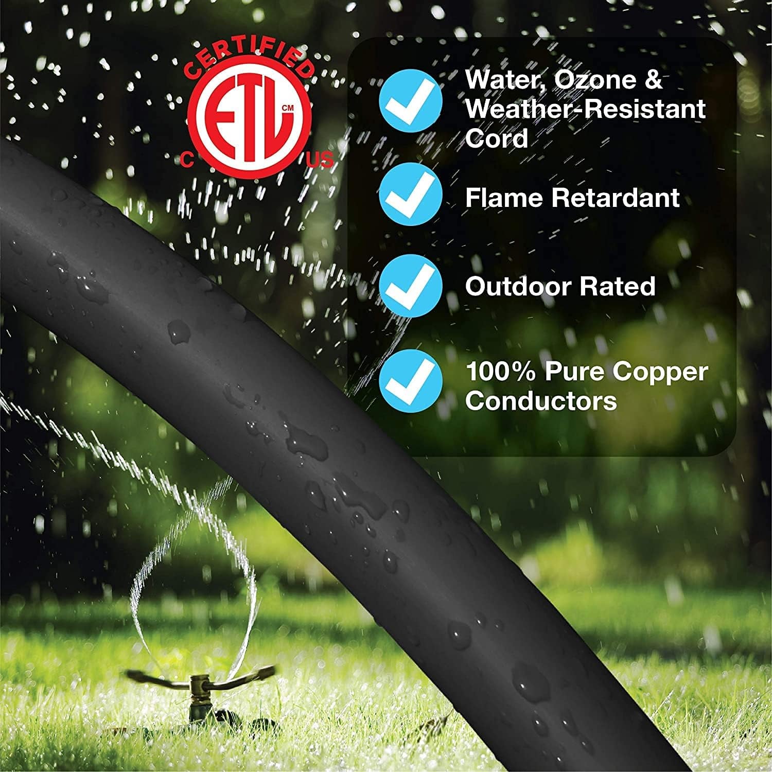 16 Gauge 3Prong Cords (16/3 SJTW & Cord Storage Wheel, Black, 80 Ft - W/Wheel)