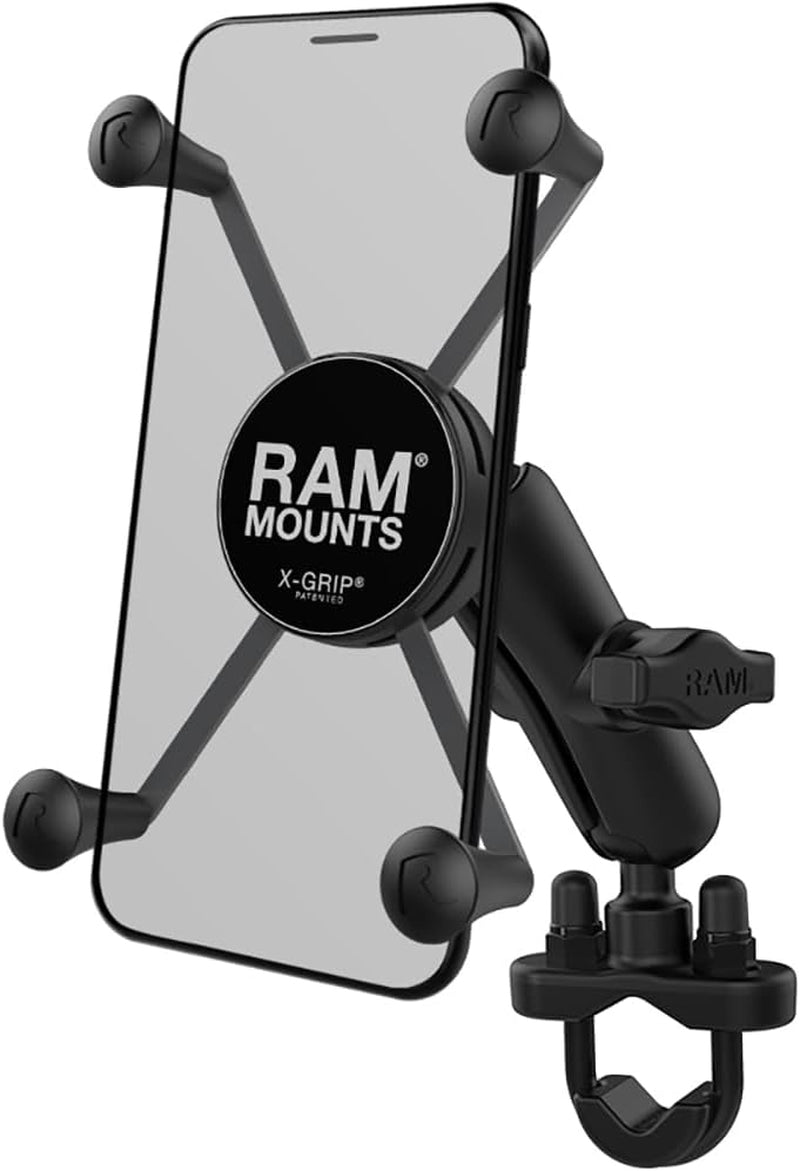 X-Grip Phone Mount with Handlebar U-Bolt Base RAM-B-149Z-UN7U , Medium Arm for Motorcycle, ATV/UTV, Bike