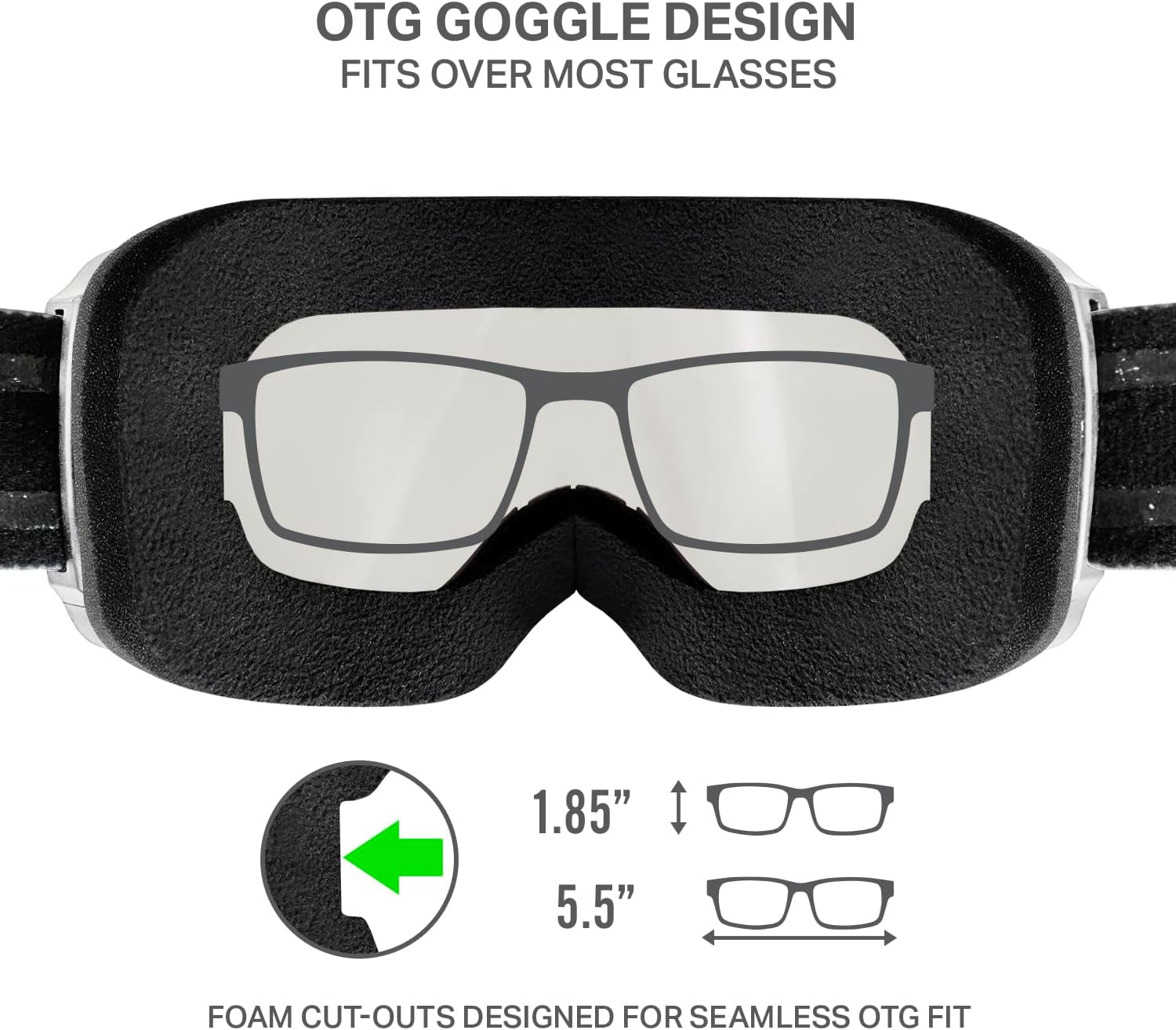 Wildhorn Cristo Ski Goggles Men Women 100% UV Anti-Fog OTG Snowboard Goggles- US Ski Team Official Supplier- Snow Goggles