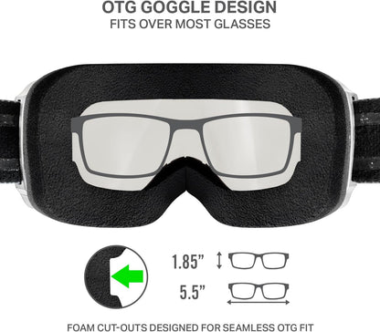 Wildhorn Cristo Ski Goggles Men Women 100% UV Anti-Fog OTG Snowboard Goggles- US Ski Team Official Supplier- Snow Goggles