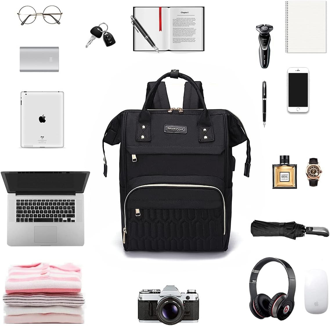 Laptop Backpack 15.6 Inch Casual Daypack Water Resistant Business Travel Backpack for Women Men